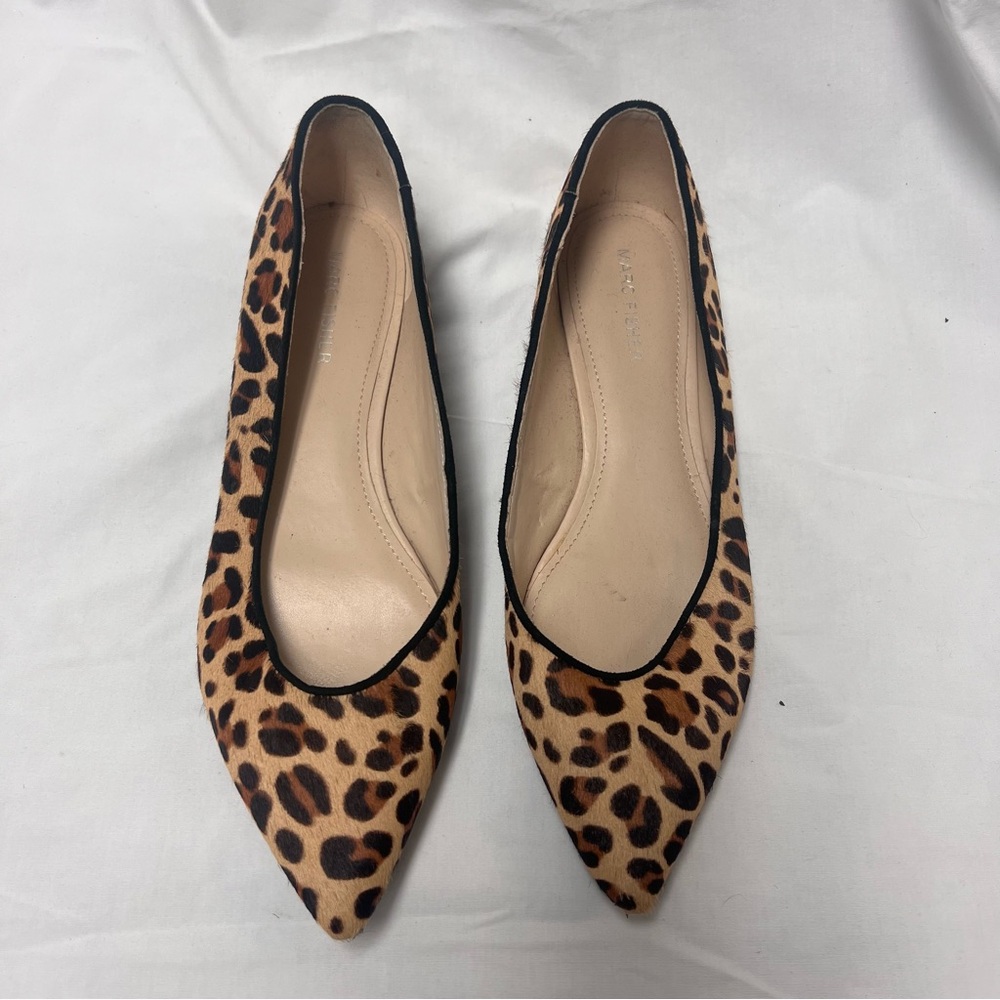 Marc Fisher Leopard Print Faux Fur Women's Flats